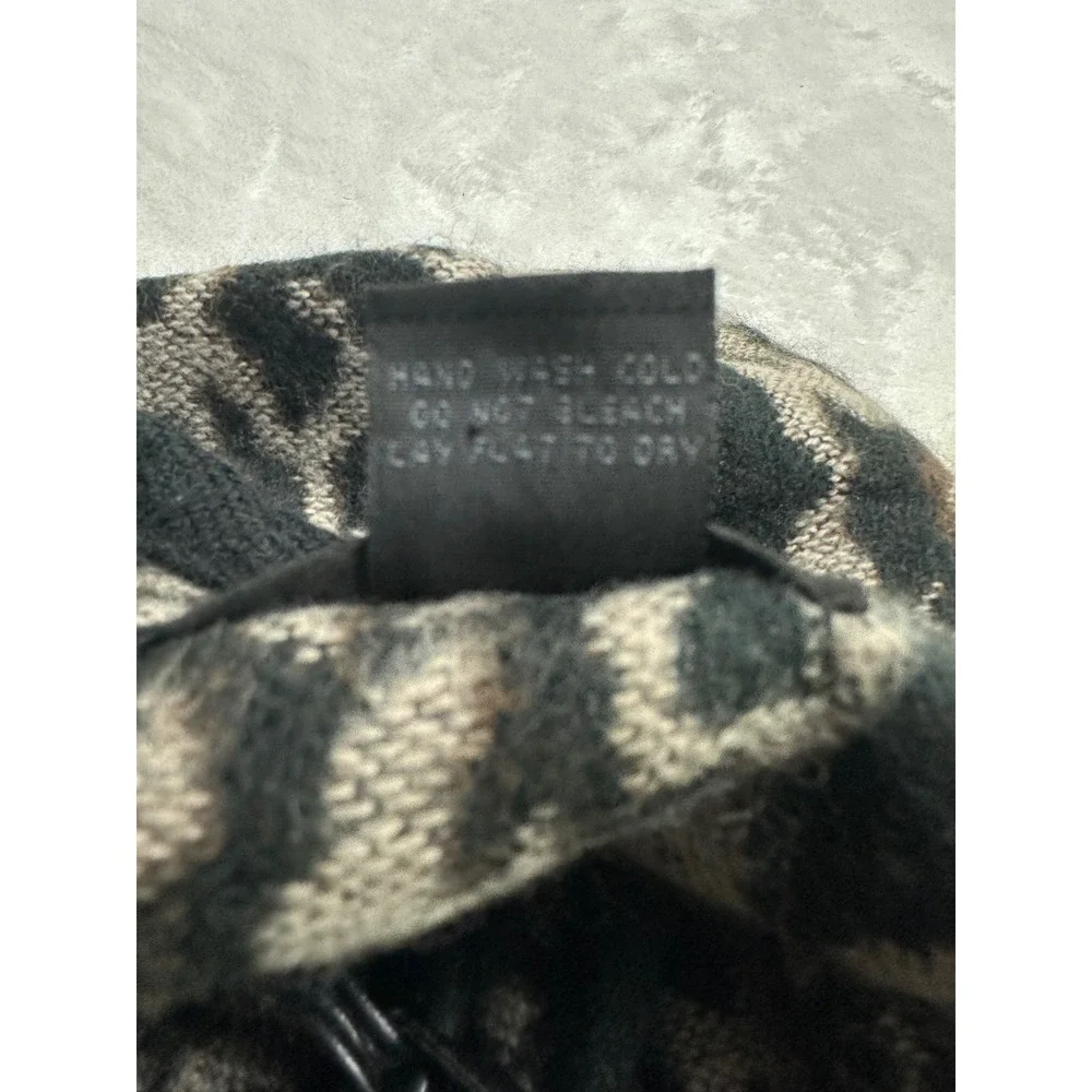 Steve Madden Leopard Print Toggle Closure Poncho Wrap OSFM Brown‎ Black Tan Knit